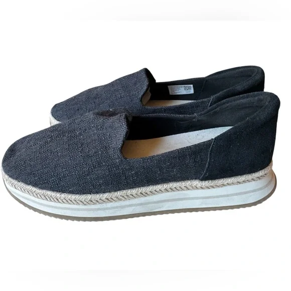 Toms Palma Black Slip-On Shoes Sneakers Textile Women’s 11 MINTY - Picture 3 of 7